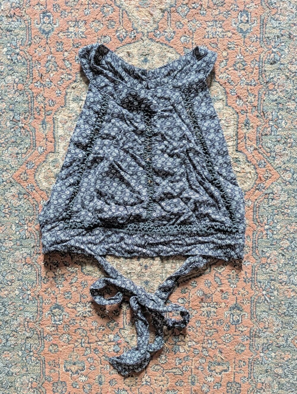 Wrap Styled Cropped Handmade Tank Top Size S/M
